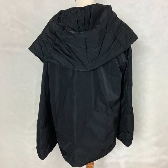 Planet by Lauren G Black Quilted Nylon Open Front Puffer Jacket S/M 1 - Picture 4 of 8